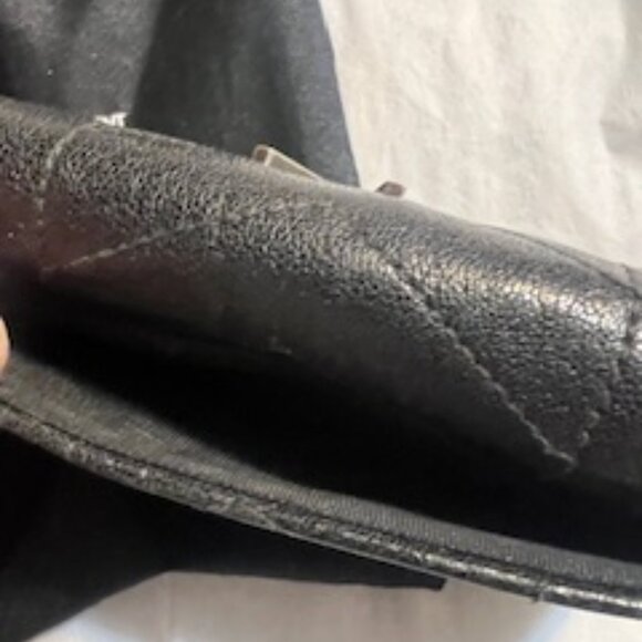 Gently Used Saint Laurent YSL Monogram Trifold Wallet in Black Grained Leather - Picture 10 of 10